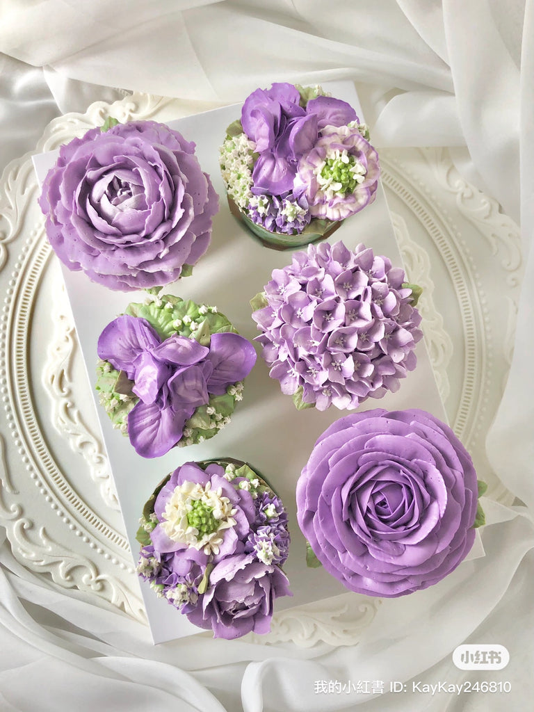 Purple Garden Cupcake Box (Light Purple with Iris Style)