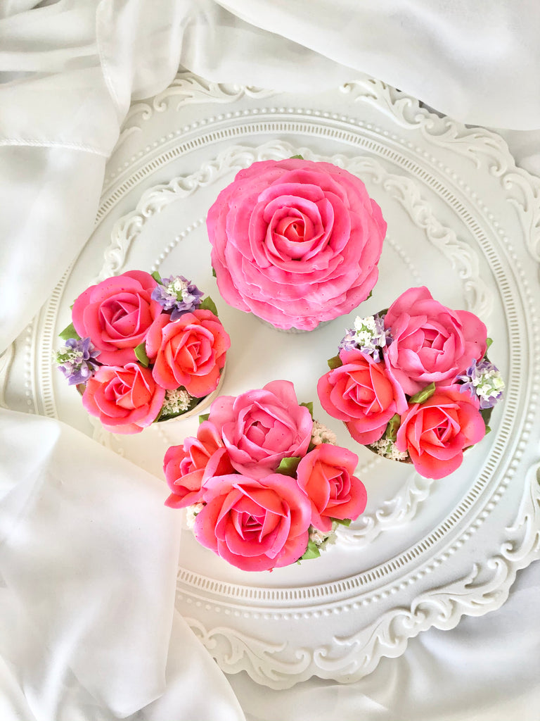 Classic Roses Cupcake Box (Colour Options)