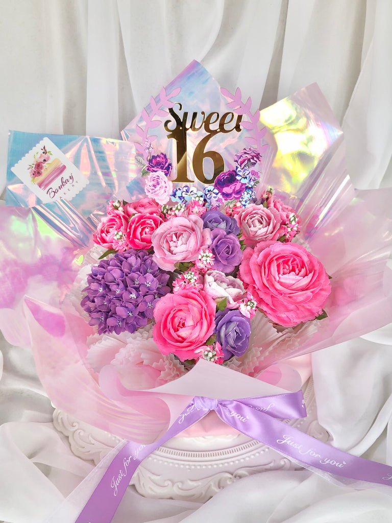 “Sweet 16” Cake Topper (Floral Style)