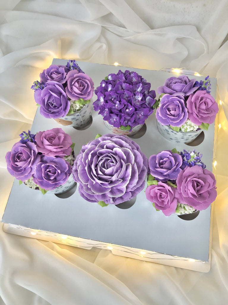 Purple Garden Cupcake Box