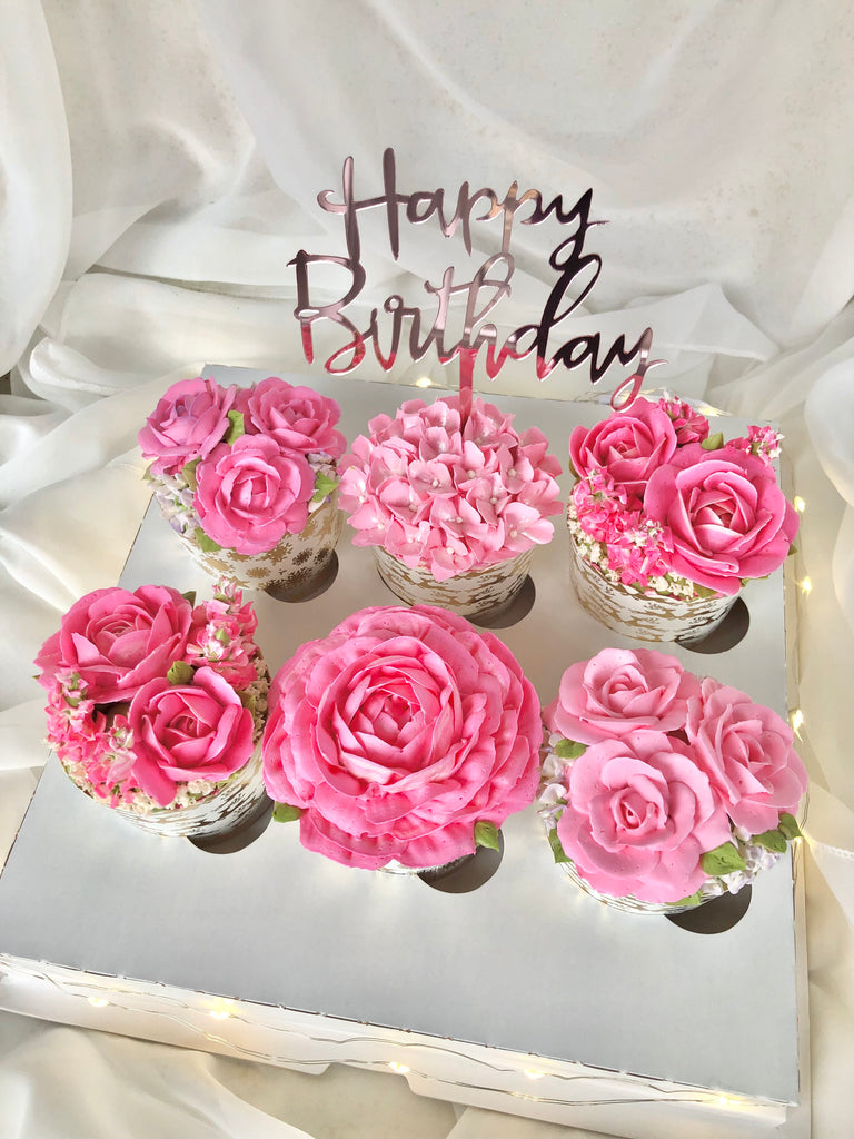 Pink Garden Cupcake Box