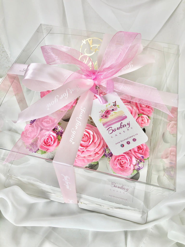 Classic Pink Roses Cupcake Box