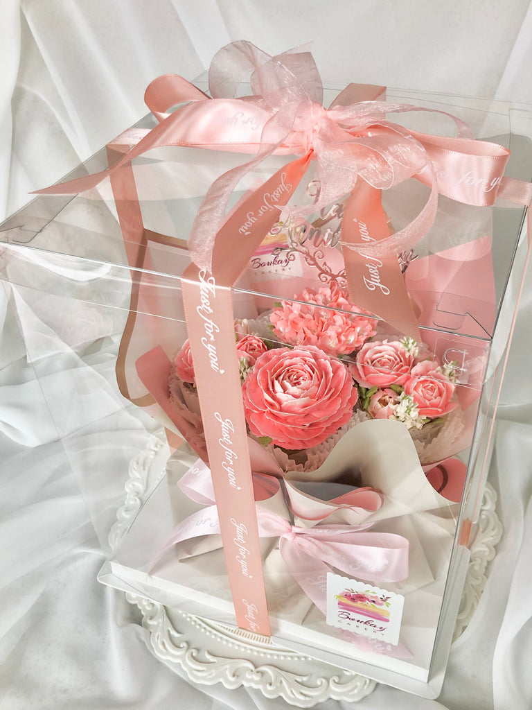 Peachy Pink Garden Cupcake Bouquet