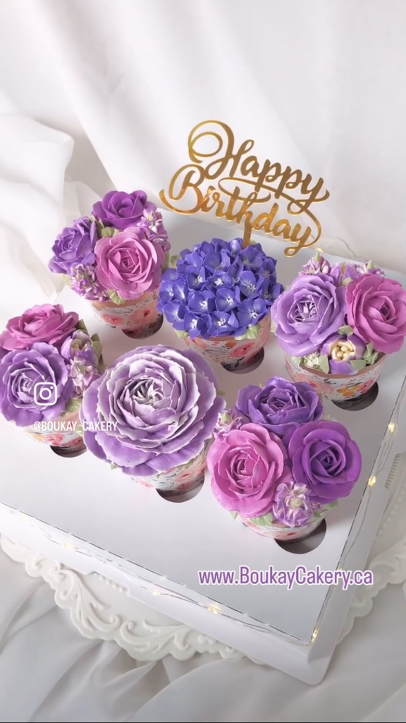 Purple Garden Cupcake Box