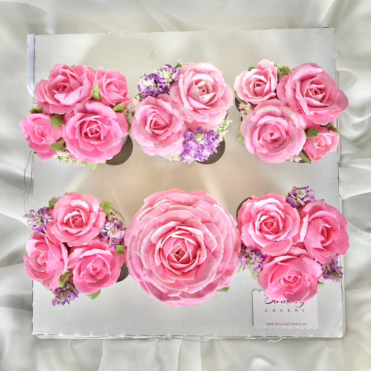 Classic Pink Roses Cupcake Box