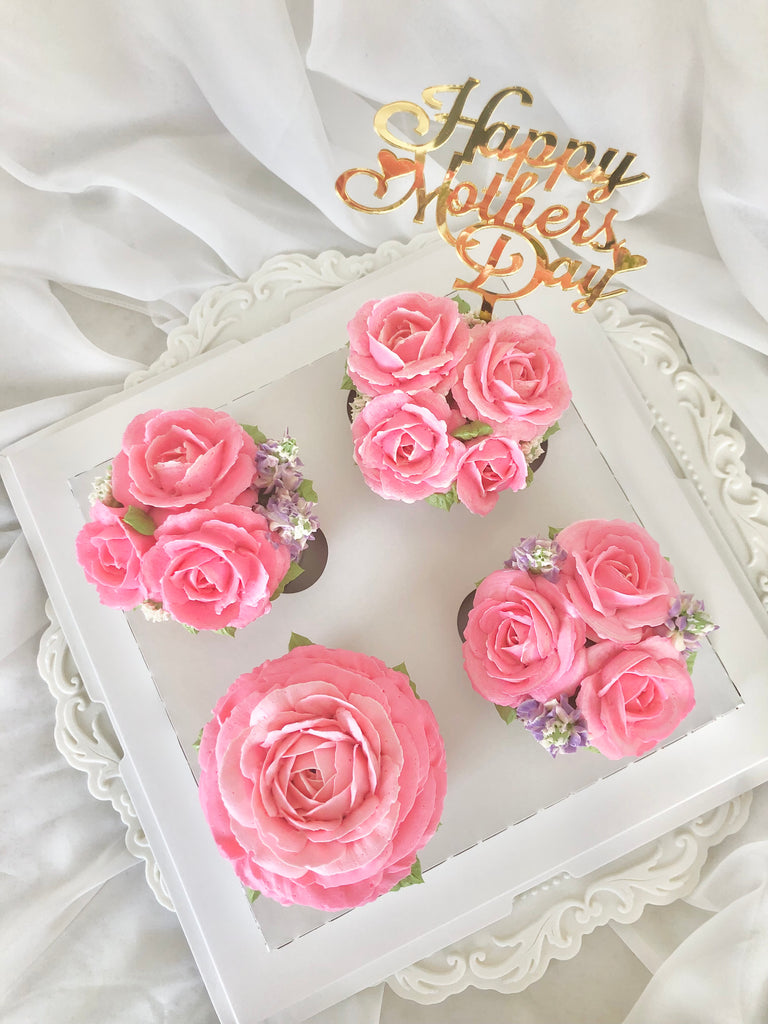 Classic Pink Roses Cupcake Box