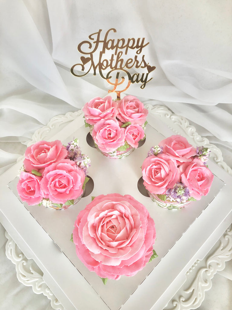 Classic Pink Roses Cupcake Box