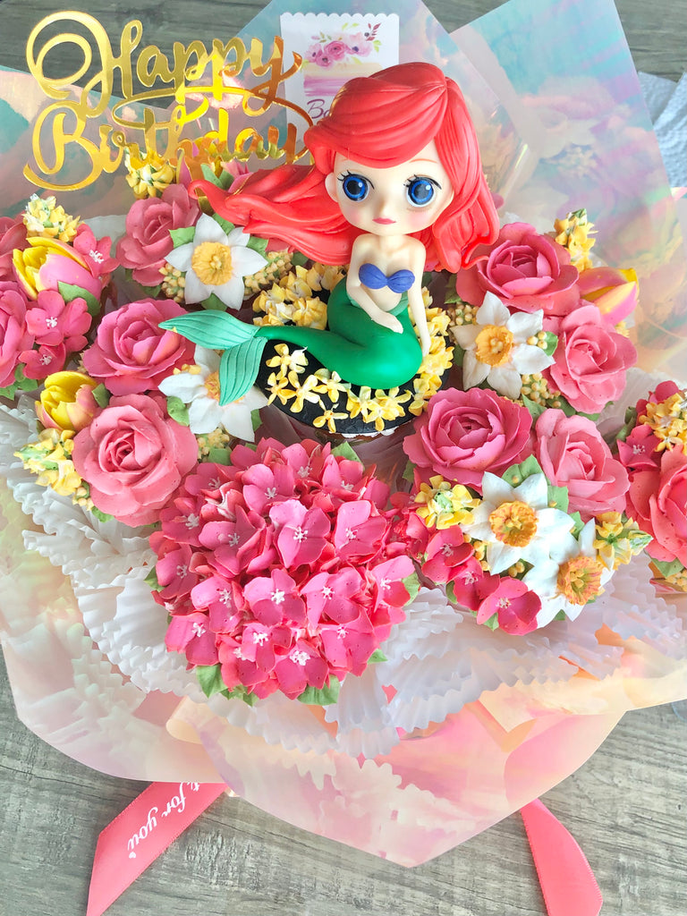 Princess Rose Garden Cupcake Bouquet (with Princess & Colour Options)