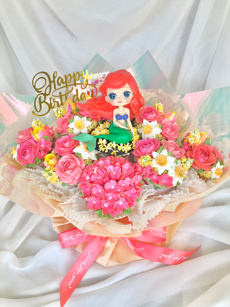 Princess Rose Garden Cupcake Bouquet (with Princess & Colour Options)