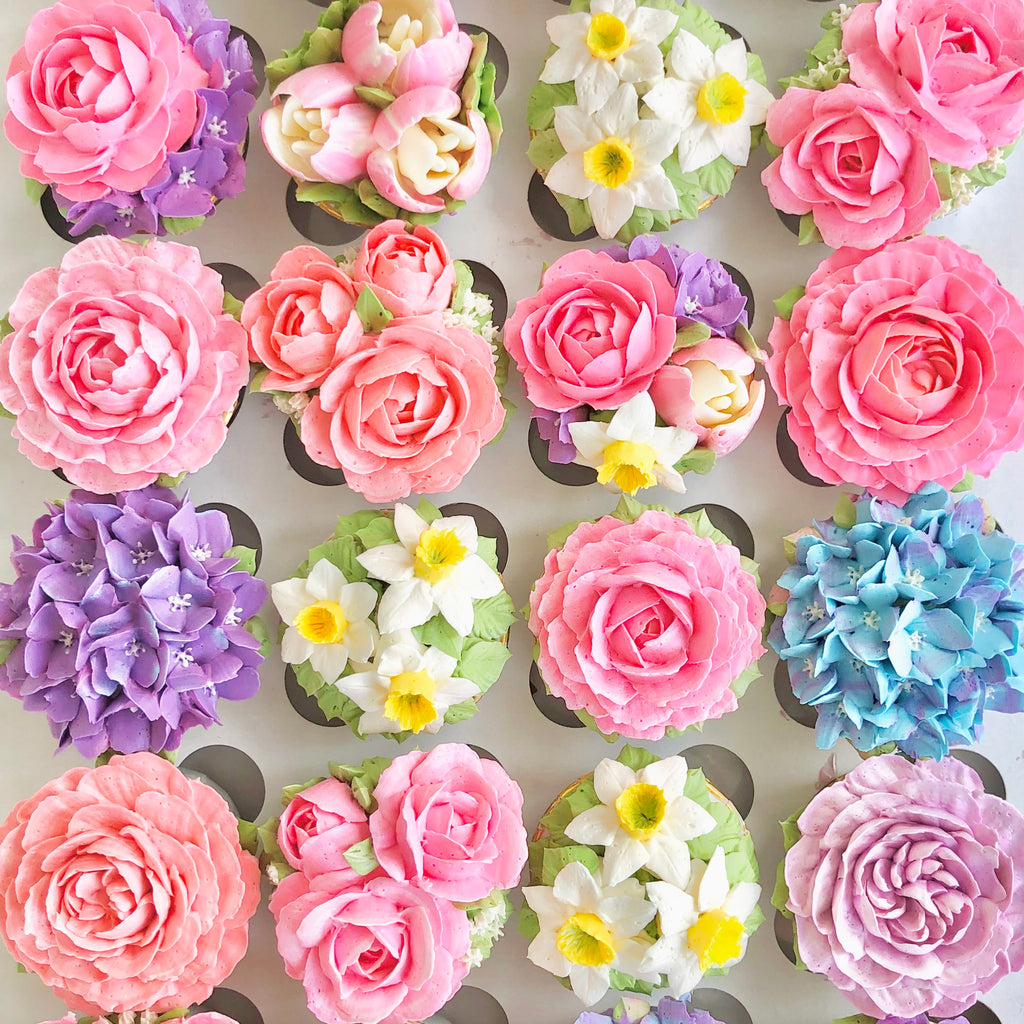 NEW Happy Blossoms 16 Mini Cupcake Box