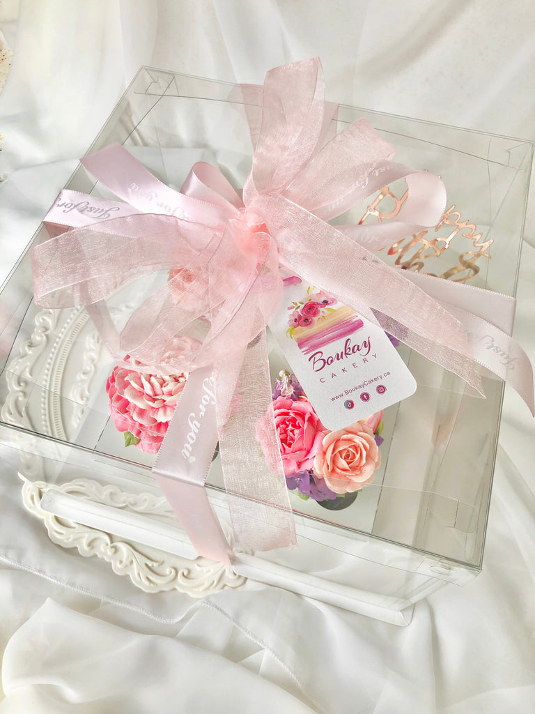 NEW Love Garden 4 Cupcakes Box