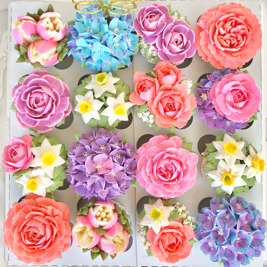 NEW Happy Blossoms 16 Mini Cupcake Box