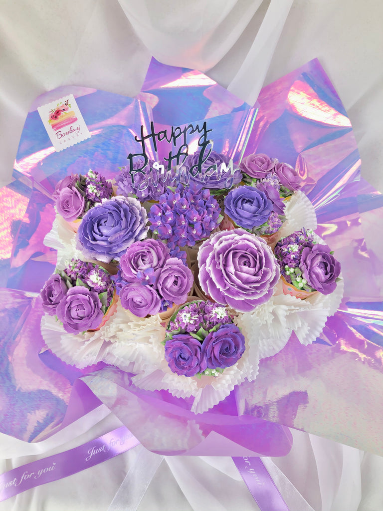 Purple Garden Cupcake Bouquet