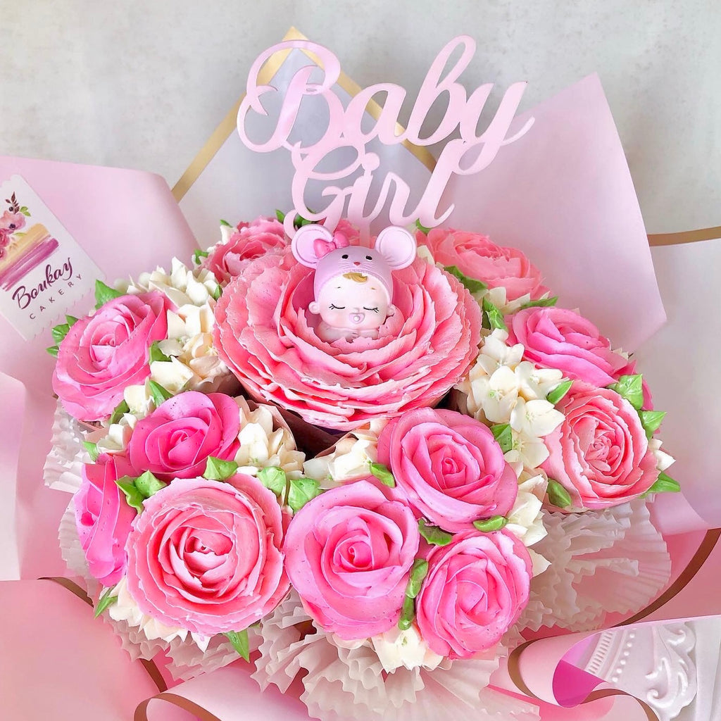 Pink Baby Cupcake Bouquet