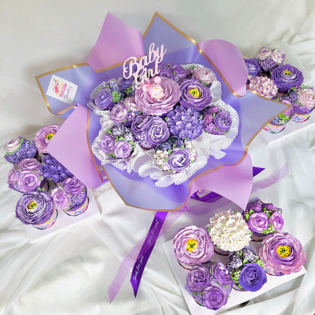 Purple Baby Cupcake Bouquet