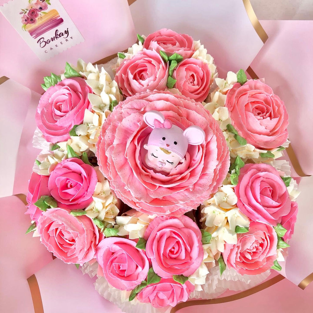 Pink Baby Cupcake Bouquet