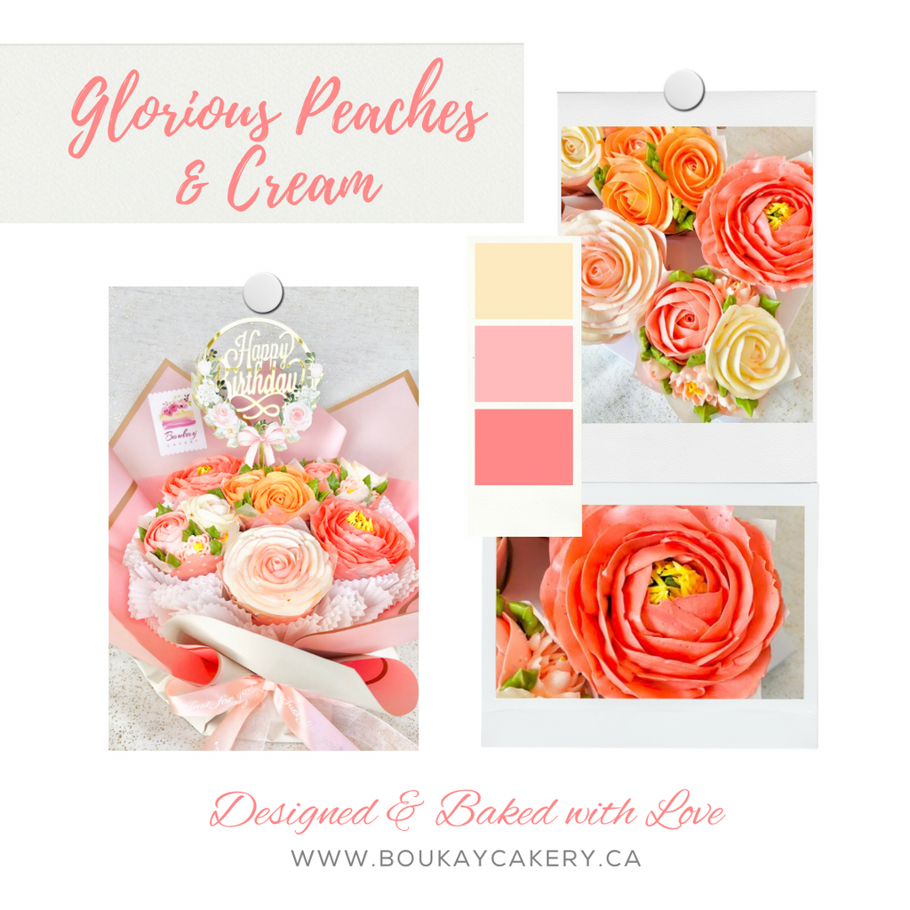 Coral Peach Baby Cupcake Bouquet